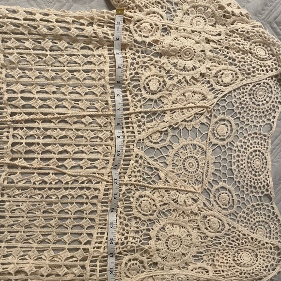 Chic Crochet Swim Cover-Up in Cream - Picture 8 of 8